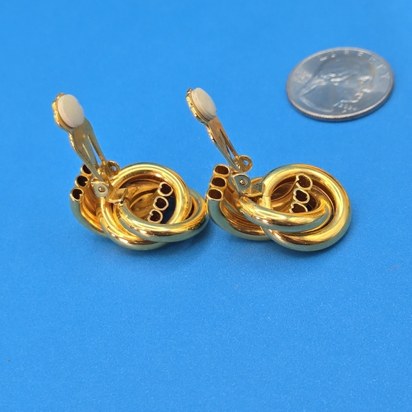 🤎Erwin Pearl Vintage Gold Knot Clip Earrings - Picture 2 of 11